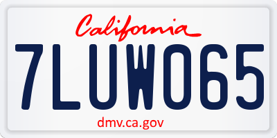 CA license plate 7LUW065