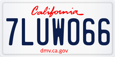 CA license plate 7LUW066