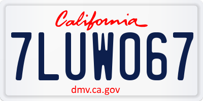 CA license plate 7LUW067