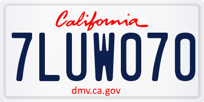 CA license plate 7LUW070
