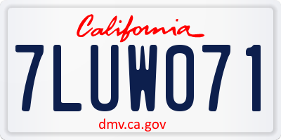 CA license plate 7LUW071