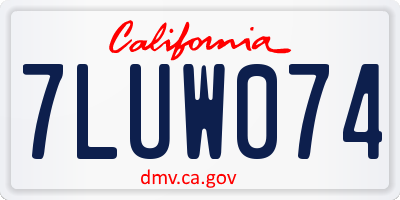 CA license plate 7LUW074