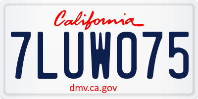 CA license plate 7LUW075