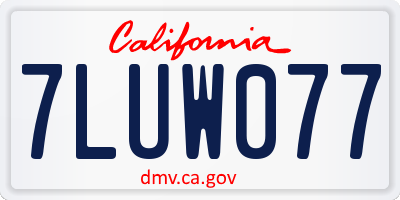 CA license plate 7LUW077