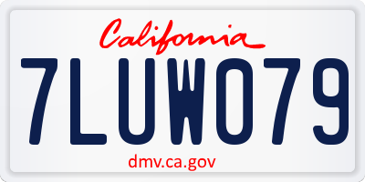 CA license plate 7LUW079