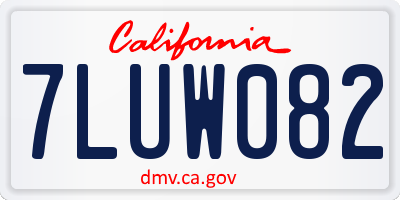 CA license plate 7LUW082