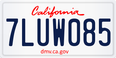 CA license plate 7LUW085