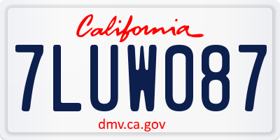 CA license plate 7LUW087