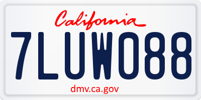 CA license plate 7LUW088