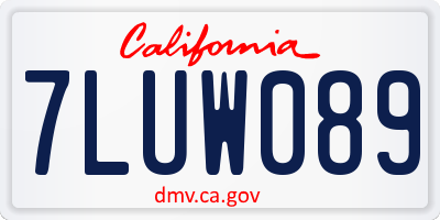 CA license plate 7LUW089