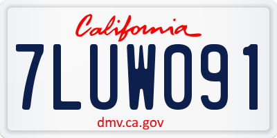 CA license plate 7LUW091