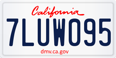 CA license plate 7LUW095