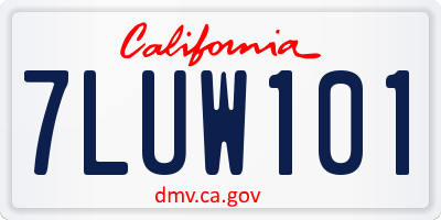 CA license plate 7LUW101