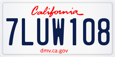 CA license plate 7LUW108