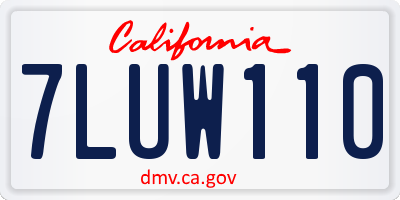 CA license plate 7LUW110