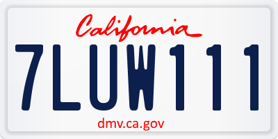 CA license plate 7LUW111