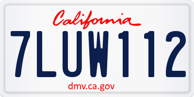 CA license plate 7LUW112