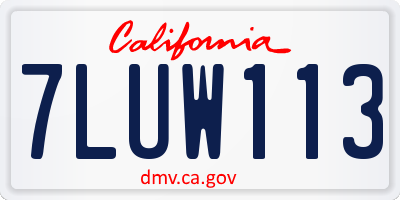 CA license plate 7LUW113