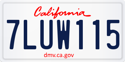 CA license plate 7LUW115