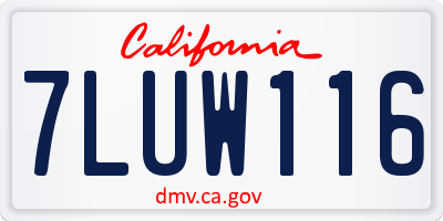 CA license plate 7LUW116