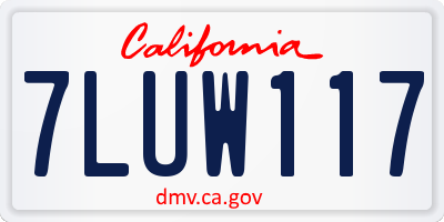 CA license plate 7LUW117