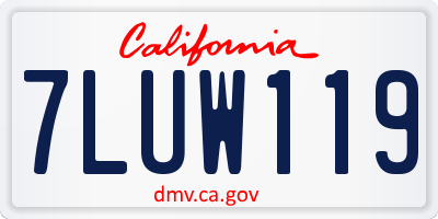 CA license plate 7LUW119