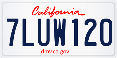 CA license plate 7LUW120