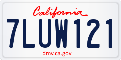 CA license plate 7LUW121