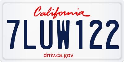 CA license plate 7LUW122