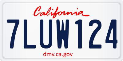 CA license plate 7LUW124