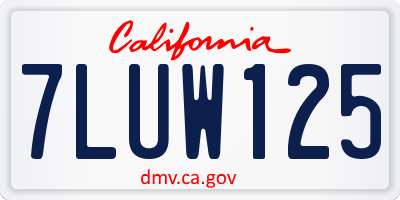 CA license plate 7LUW125
