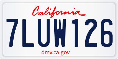 CA license plate 7LUW126