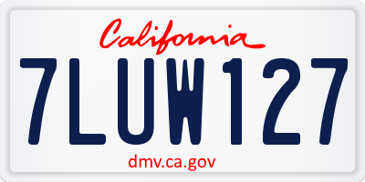 CA license plate 7LUW127