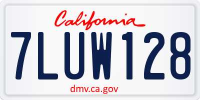CA license plate 7LUW128