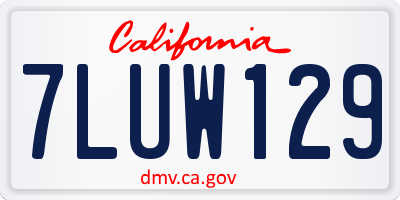 CA license plate 7LUW129