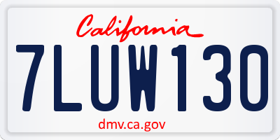 CA license plate 7LUW130