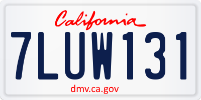 CA license plate 7LUW131