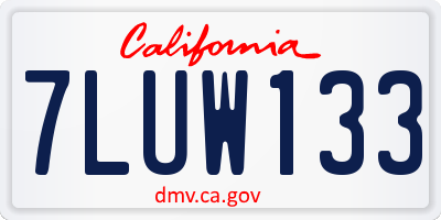 CA license plate 7LUW133
