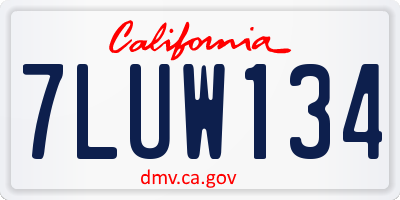 CA license plate 7LUW134