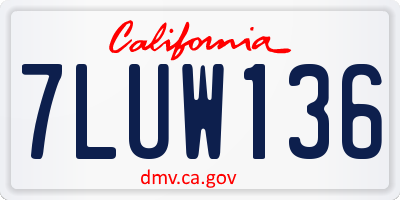 CA license plate 7LUW136