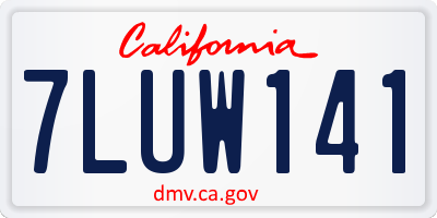 CA license plate 7LUW141