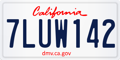 CA license plate 7LUW142