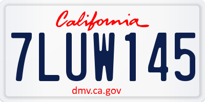 CA license plate 7LUW145