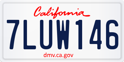 CA license plate 7LUW146