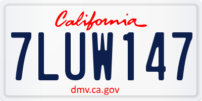 CA license plate 7LUW147