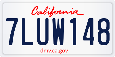 CA license plate 7LUW148