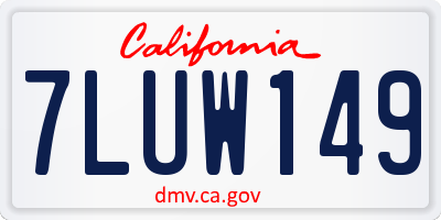 CA license plate 7LUW149