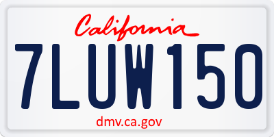 CA license plate 7LUW150