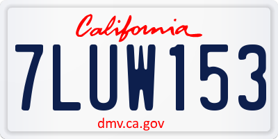 CA license plate 7LUW153