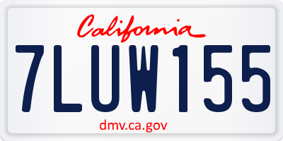 CA license plate 7LUW155